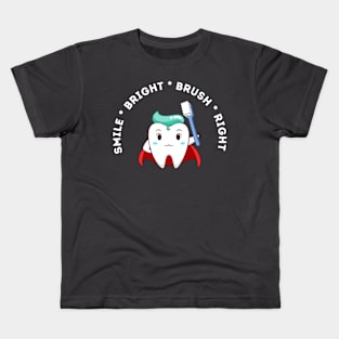 Smile Bright Brush Right Kids T-Shirt